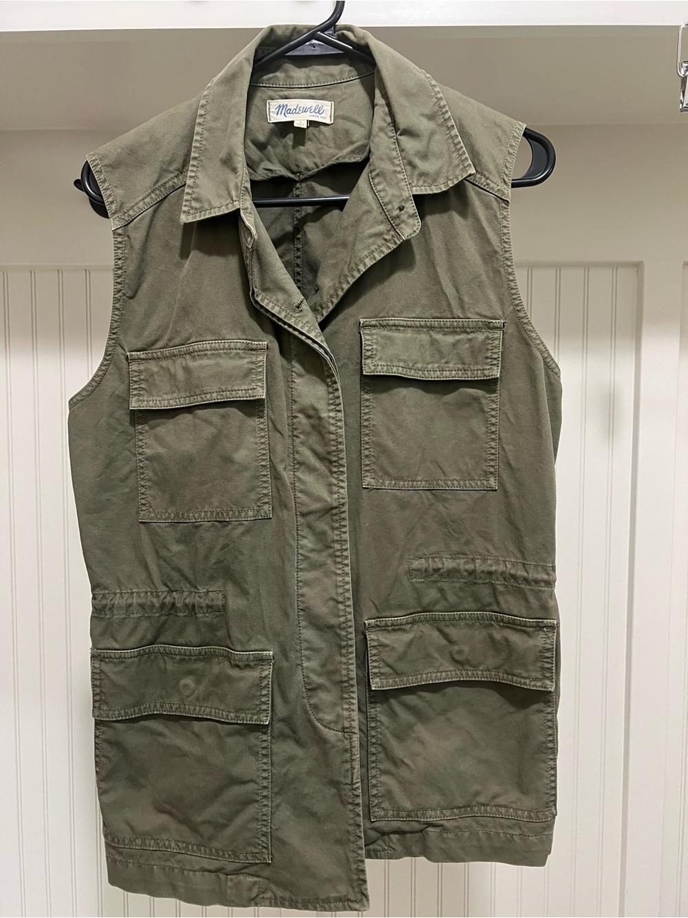 Madewell Olive Green Utility Vest with Patch Pockets